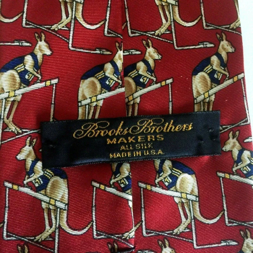 Brooks Brothers Makers Tie Red Kangaroo Sport